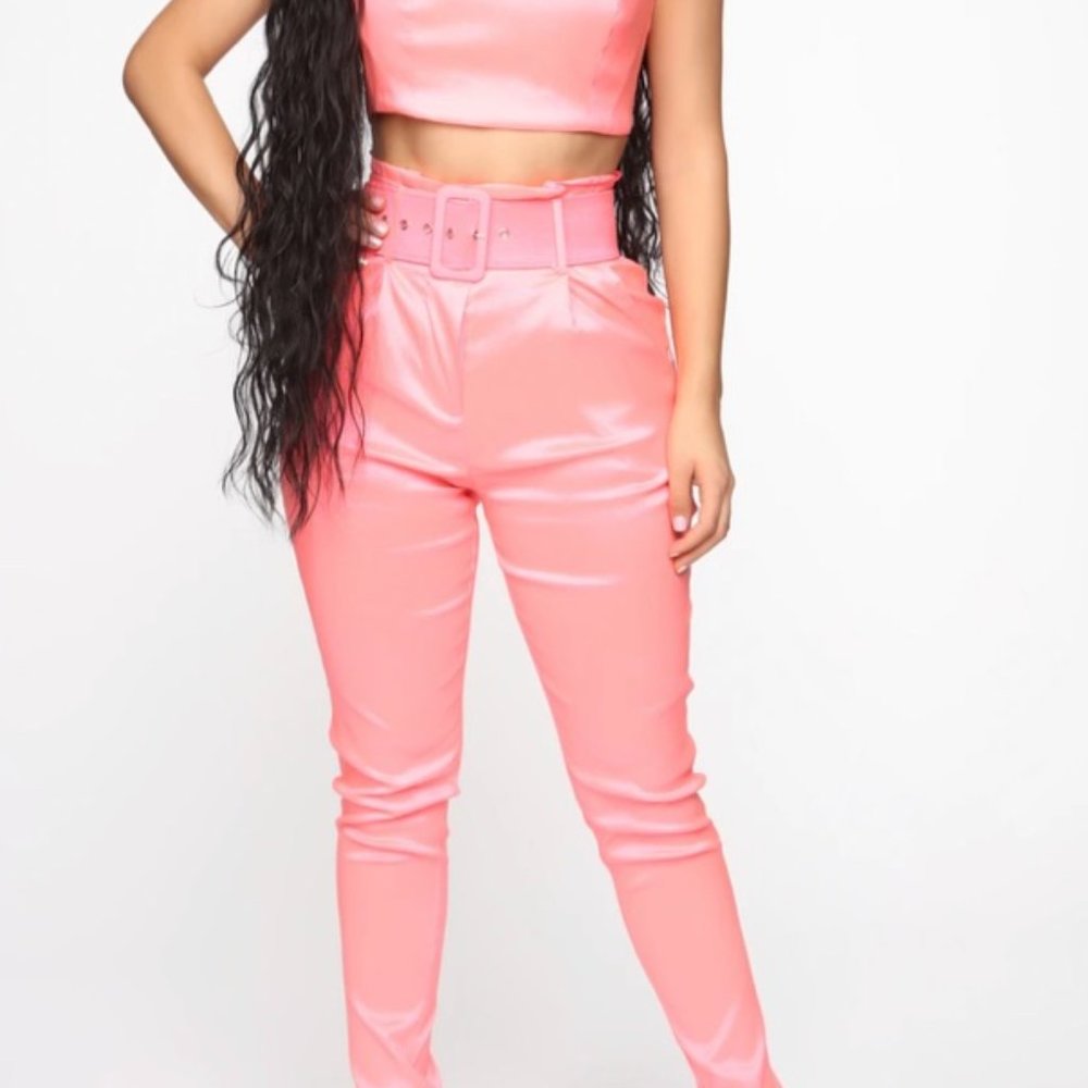 fashion nova peach matching set bnwt size medium